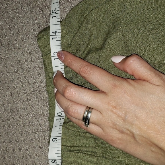Soaked in luxury camille olive green high waisted wide leg trouser pants medium - Picture 5 of 14